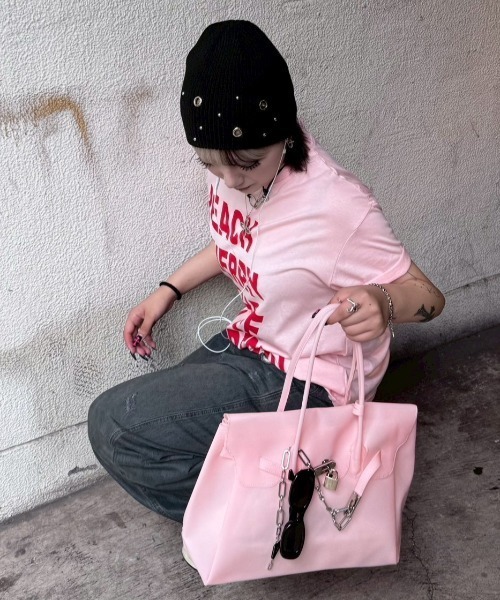 Chikashitsu +（チカシツプラス）の「【Chikashitsu +】mix eyelet studs beanie (3color) / 【チカシツプラス】ミックスアイレットスタッズビーニー＜着用動画あり＞（ニットキャップ/ビーニー・メンズ・ブラウン/グレー/ブラック・ONE SIZE）」の6枚目の写真