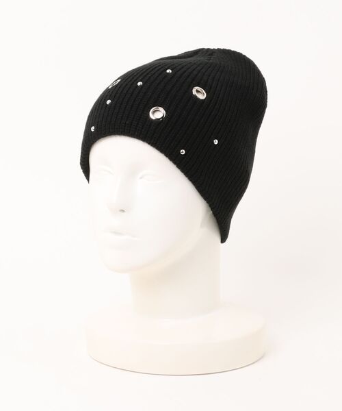 Chikashitsu +（チカシツプラス）の「【Chikashitsu +】mix eyelet studs beanie (3color) / 【チカシツプラス】ミックスアイレットスタッズビーニー＜着用動画あり＞（ニットキャップ/ビーニー・メンズ・ブラウン/グレー/ブラック・ONE SIZE）」の9枚目の写真