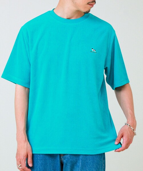 GLOSTER(グロスター)の「【夏素材で快適】フレブルパイルTEE ワンポイント刺繍(Tシャツ/カットソー・メンズ・ホワイト/ライトブルー/グレー系その他/ブルー系その他・L/M/S)」の3枚目の写真