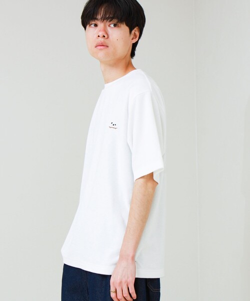 GLOSTER(グロスター)の「【夏素材で快適】フレブルパイルTEE ワンポイント刺繍(Tシャツ/カットソー・メンズ・ホワイト/ライトブルー/グレー系その他/ブルー系その他・L/M/S)」の7枚目の写真