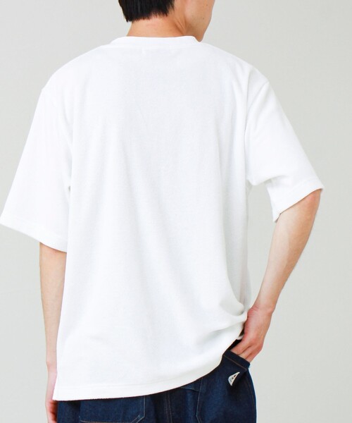 GLOSTER(グロスター)の「【夏素材で快適】フレブルパイルTEE ワンポイント刺繍(Tシャツ/カットソー・メンズ・ホワイト/ライトブルー/グレー系その他/ブルー系その他・L/M/S)」の8枚目の写真