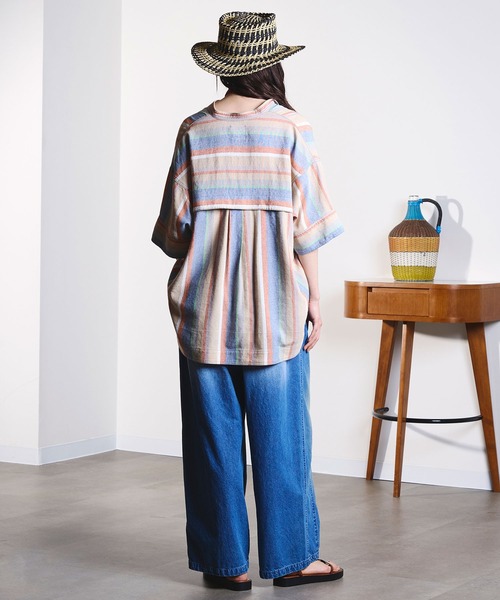 ROSE BUD(ローズバッド)の「DENIM/BACK SATIN PANTS(デニムパンツ・レディース・オフホワイト/ライトインディゴブルー/カーキ・M/S)」の16枚目の写真