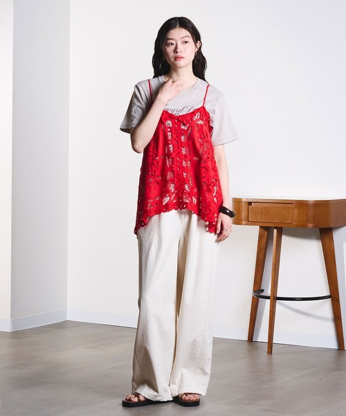 ROSE BUD(ローズバッド)の「DENIM/BACK SATIN PANTS(デニムパンツ・レディース・オフホワイト/ライトインディゴブルー/カーキ・M/S)」の19枚目の写真