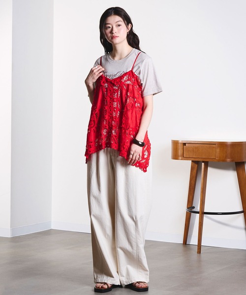 ROSE BUD(ローズバッド)の「DENIM/BACK SATIN PANTS(デニムパンツ・レディース・オフホワイト/ライトインディゴブルー/カーキ・M/S)」の20枚目の写真