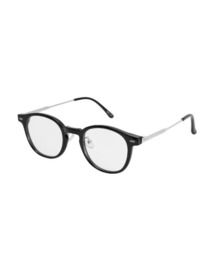 Chikashitsu +（チカシツプラス）の「【Chikashitsu +】silver temple boston eyeglasses (4color) / 【チカシツプラス】ギークシッククリアレンズボストンメガネ（メガネ）」
