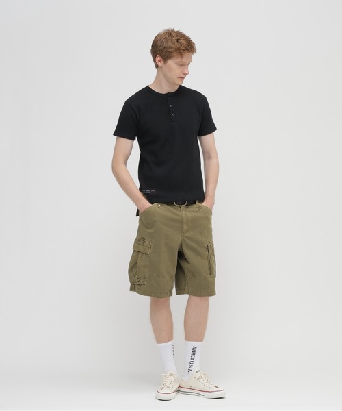 AVIREX(アヴィレックス)の「MINI WAFFLE HENRY NECK T-SHIRT "U.S.N." / ミニワッフル ヘンリーネック 半袖Tシャツ / AVIREX /アヴィレックス(Tシャツ/カットソー・メンズ・ホワイト/ブラック/グリーン系カモフラージュ・LARGE/SMALL/X-LARGE/MEDIUM)」の16枚目の写真