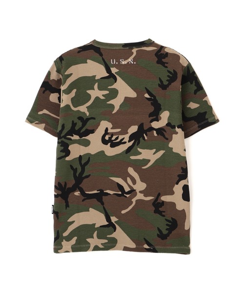 AVIREX(アヴィレックス)の「MINI WAFFLE HENRY NECK T-SHIRT "U.S.N." / ミニワッフル ヘンリーネック 半袖Tシャツ / AVIREX /アヴィレックス(Tシャツ/カットソー・メンズ・ホワイト/ブラック/グリーン系カモフラージュ・LARGE/SMALL/X-LARGE/MEDIUM)」の18枚目の写真
