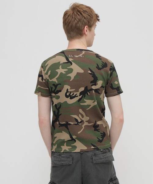 AVIREX(アヴィレックス)の「MINI WAFFLE HENRY NECK T-SHIRT "U.S.N." / ミニワッフル ヘンリーネック 半袖Tシャツ / AVIREX /アヴィレックス(Tシャツ/カットソー・メンズ・ホワイト/ブラック/グリーン系カモフラージュ・LARGE/SMALL/X-LARGE/MEDIUM)」の21枚目の写真