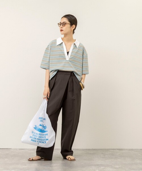 MAQWEL（マクウェル）の「【MAQWEL/マクウェル】ウォッシャブルタックラップパンツ（その他パンツ・レディース・ダークブラウン/ブラック・M/S）」の10枚目の写真