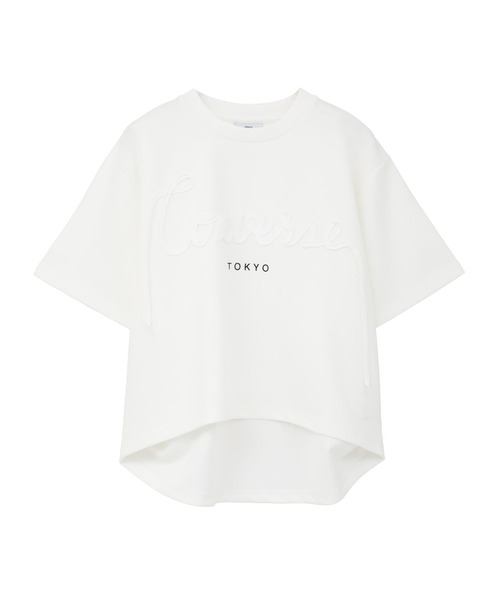 CONVERSE TOKYO（コンバーストウキョウ）の「SPINDLE LOGO TUCK TEE（Tシャツ/カットソー・レディース・ホワイト/杢グレー/ブラック・FREE）」の11枚目の写真