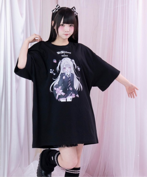 mine by LAFARY（マインバイラファリー）の「《ビビちゃん×mine》BIG Tシャツ（Tシャツ/カットソー・レディース・ブラック/ピンク・FREE）」の2枚目の写真