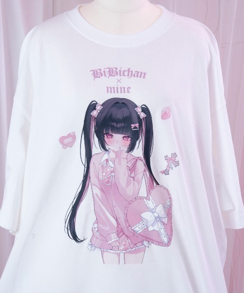 mine by LAFARY（マインバイラファリー）の「《ビビちゃん×mine》BIG Tシャツ（Tシャツ/カットソー・レディース・ブラック/ピンク・FREE）」の9枚目の写真