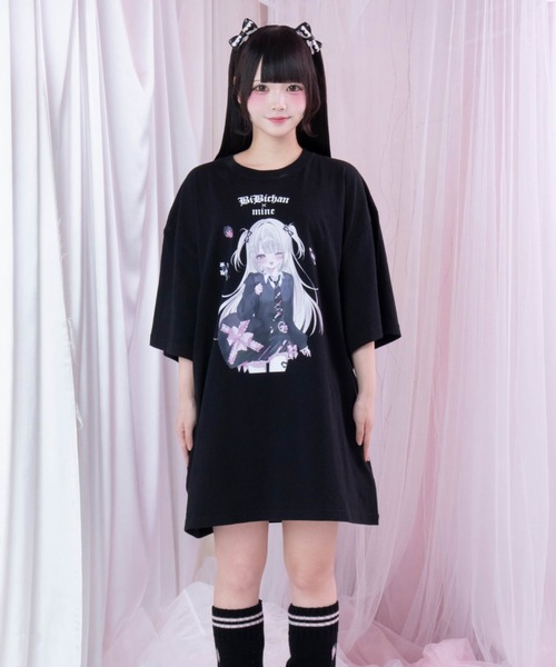 mine by LAFARY（マインバイラファリー）の「《ビビちゃん×mine》BIG Tシャツ（Tシャツ/カットソー・レディース・ブラック/ピンク・FREE）」の3枚目の写真
