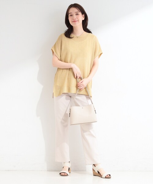SHOO・LA・RUE(シューラルー)の「【2点セット/前後2WAY/洗濯機可/S-LL】体型カバーも叶う ラメ畦ニット+タンクトップ(その他トップス・レディース・オフホワイト/ブラウン系その他/ゴールド・01/04/03/02)」の22枚目の写真