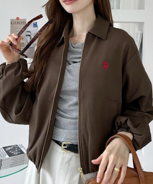 U.S. POLO ASSN.(ユーエスポロアッスン)の「【U.S. POLO ASSN. 】ツイル 襟付き ボリューム ブルゾン(ブルゾン・レディース・ベージュ/ブラック/ブラウン・M/L)」の3枚目の写真