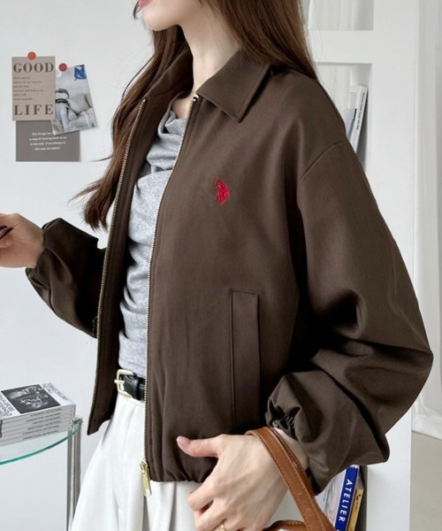 U.S. POLO ASSN.(ユーエスポロアッスン)の「【U.S. POLO ASSN. 】ツイル 襟付き ボリューム ブルゾン(ブルゾン・レディース・ベージュ/ブラック/ブラウン・M/L)」の13枚目の写真