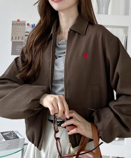 U.S. POLO ASSN.(ユーエスポロアッスン)の「【U.S. POLO ASSN. 】ツイル 襟付き ボリューム ブルゾン(ブルゾン・レディース・ベージュ/ブラック/ブラウン・M/L)」の10枚目の写真