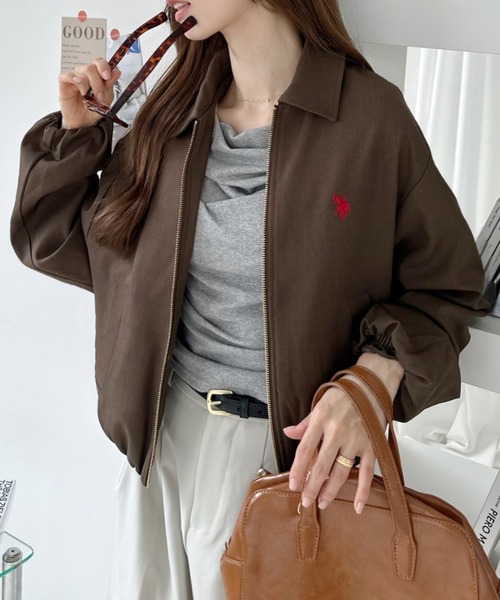 U.S. POLO ASSN.(ユーエスポロアッスン)の「【U.S. POLO ASSN. 】ツイル 襟付き ボリューム ブルゾン(ブルゾン・レディース・ベージュ/ブラック/ブラウン・M/L)」の15枚目の写真