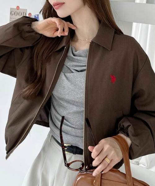U.S. POLO ASSN.(ユーエスポロアッスン)の「【U.S. POLO ASSN. 】ツイル 襟付き ボリューム ブルゾン(ブルゾン・レディース・ベージュ/ブラック/ブラウン・M/L)」の16枚目の写真