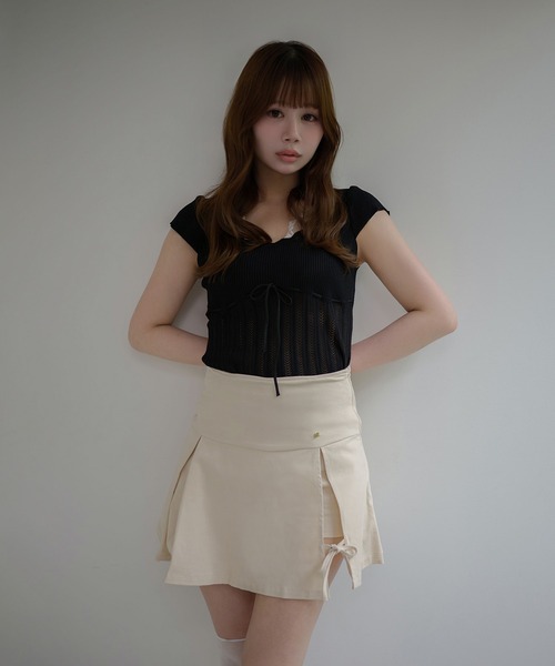 M DOLLY(エムドリー)の「Lace melody ribbon knit tops / レースメロディリボンニットトップス(ニット/セーター・レディース・ホワイト/ピンク/ブルー/ラベンダー・FREE)」の10枚目の写真