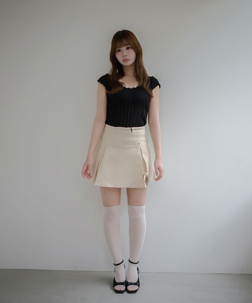 M DOLLY(エムドリー)の「Lace melody ribbon knit tops / レースメロディリボンニットトップス(ニット/セーター・レディース・ホワイト/ピンク/ブルー/ラベンダー・FREE)」の13枚目の写真
