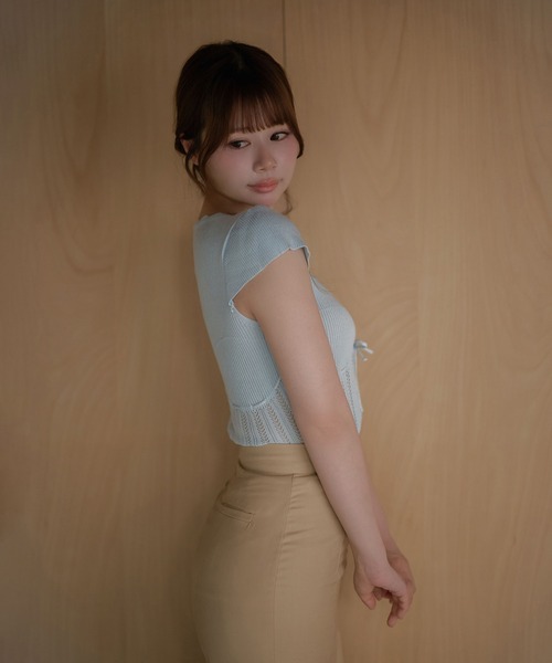 M DOLLY(エムドリー)の「Lace melody ribbon knit tops / レースメロディリボンニットトップス(ニット/セーター・レディース・ホワイト/ピンク/ブルー/ラベンダー・FREE)」の17枚目の写真