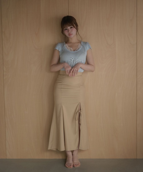 M DOLLY(エムドリー)の「Lace melody ribbon knit tops / レースメロディリボンニットトップス(ニット/セーター・レディース・ホワイト/ピンク/ブルー/ラベンダー・FREE)」の18枚目の写真
