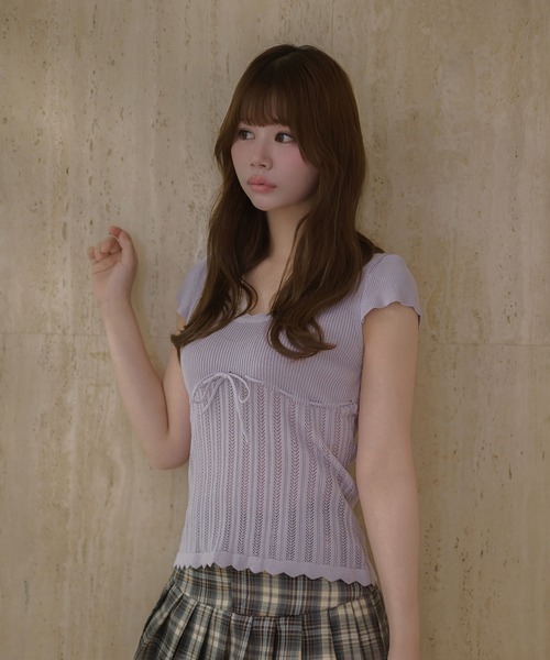 M DOLLY(エムドリー)の「Lace melody ribbon knit tops / レースメロディリボンニットトップス(ニット/セーター・レディース・ホワイト/ピンク/ブルー/ラベンダー・FREE)」の21枚目の写真