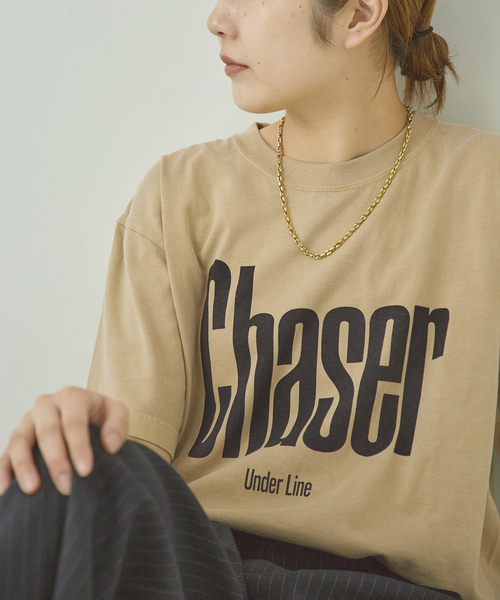 journal standard L'essage(ジャーナルスタンダードレサージュ)の「《追加》【Chaser~】ピグメントTシャツ(Tシャツ/カットソー・レディース・ベージュ/ホワイト・FREE)」の2枚目の写真