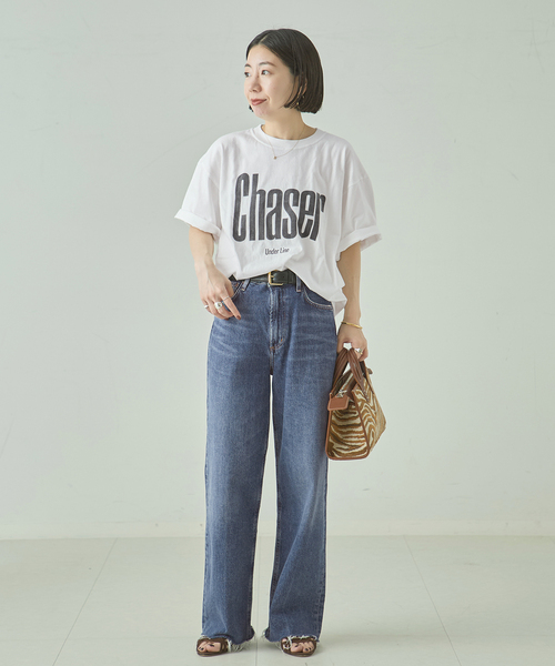 journal standard L'essage(ジャーナルスタンダードレサージュ)の「《追加》【Chaser~】ピグメントTシャツ(Tシャツ/カットソー・レディース・ベージュ/ホワイト・FREE)」の3枚目の写真