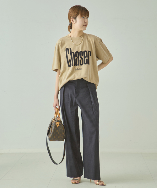journal standard L'essage(ジャーナルスタンダードレサージュ)の「《追加》【Chaser~】ピグメントTシャツ(Tシャツ/カットソー・レディース・ベージュ/ホワイト・FREE)」の4枚目の写真