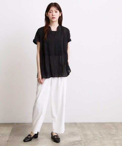 grove（グローブ）の「【体系カバー◎】レースデザインスキッパーブラウス（シャツ/ブラウス・レディース・ベージュ系その他4/ネイビー系1/オフホワイト/ブラック・02/03/04/01/05）」の14枚目の写真
