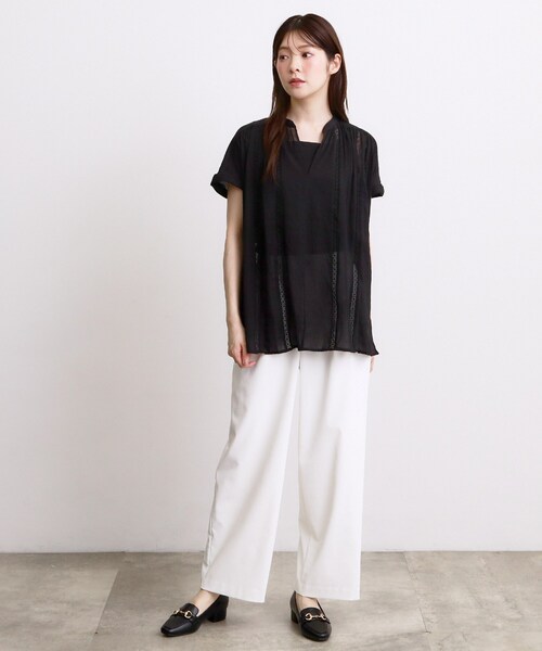 grove（グローブ）の「【体系カバー◎】レースデザインスキッパーブラウス（シャツ/ブラウス・レディース・ベージュ系その他4/ネイビー系1/オフホワイト/ブラック・02/03/04/01/05）」の15枚目の写真