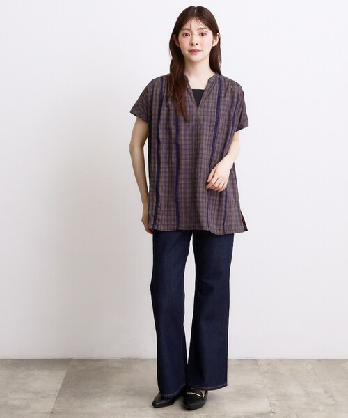 grove（グローブ）の「【体系カバー◎】レースデザインスキッパーブラウス（シャツ/ブラウス・レディース・ベージュ系その他4/ネイビー系1/オフホワイト/ブラック・02/03/04/01/05）」の22枚目の写真