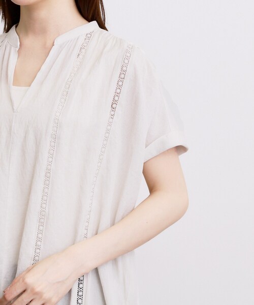 grove（グローブ）の「【体系カバー◎】レースデザインスキッパーブラウス（シャツ/ブラウス・レディース・ベージュ系その他4/ネイビー系1/オフホワイト/ブラック・02/03/04/01/05）」の7枚目の写真