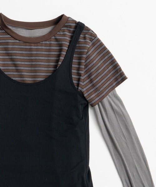 PRANK PROJECT(プランクプロジェクト)の「【2026Autumn Pre-Order】トリプルレイヤードトップス / Triple Layered Top(Tシャツ/カットソー・レディース・ブラック/ネイビー・FREE)」の10枚目の写真