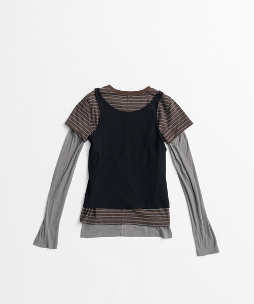 PRANK PROJECT(プランクプロジェクト)の「【2026Autumn Pre-Order】トリプルレイヤードトップス / Triple Layered Top(Tシャツ/カットソー・レディース・ブラック/ネイビー・FREE)」の6枚目の写真