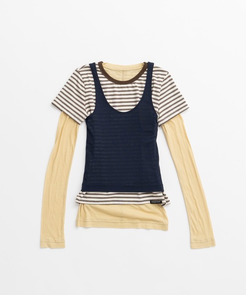PRANK PROJECT(プランクプロジェクト)の「【2026Autumn Pre-Order】トリプルレイヤードトップス / Triple Layered Top(Tシャツ/カットソー・レディース・ブラック/ネイビー・FREE)」の20枚目の写真