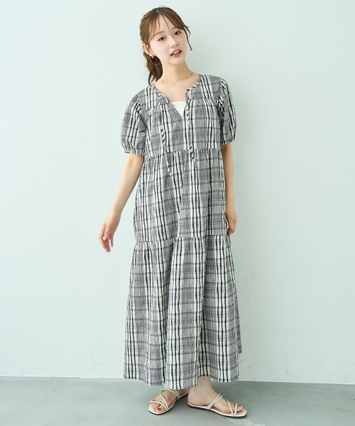 mil(ミル)の「ティアード ワンピース 【588205】(ワンピース・レディース・ブラック系/ライトイエロー/ブラック・XS/S)」の2枚目の写真
