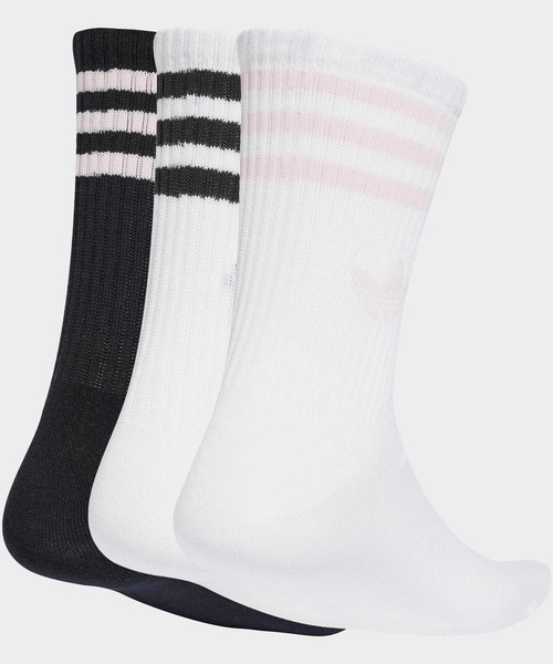 adidas(アディダス)の「スリーストライプス クルーソックス 3足組 靴下 / アディダスオリジナルス adidas Originals(ソックス/靴下・メンズ・ホワイト系その他3・SMALL/X-LARGE/LARGE/MEDIUM/kids-XXL)」の2枚目の写真