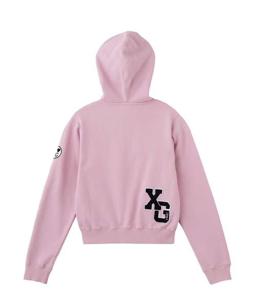 X-girl(エックスガール)の「X-girl PATCHES COMPACT ZIP UP SWEAT HOODIE(パーカー・レディース・アッシュ/ピンク/ブラック・S/M)」の15枚目の写真
