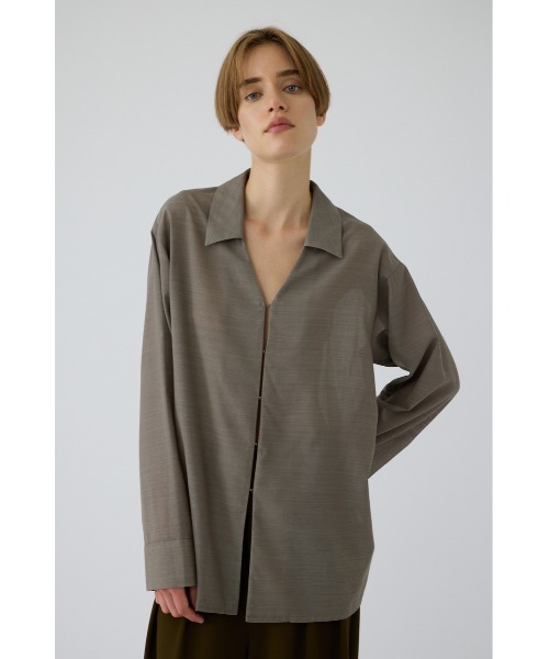 RIM.ARK(リムアーク)の「Sheer relax wide SH(シアー リラックス ワイド シャツ)(シャツ/ブラウス・レディース・ライトブラウン/グレー/ブラック・FREE)」の17枚目の写真