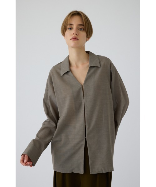 RIM.ARK(リムアーク)の「Sheer relax wide SH(シアー リラックス ワイド シャツ)(シャツ/ブラウス・レディース・ライトブラウン/グレー/ブラック・FREE)」の22枚目の写真