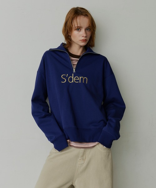 uchi.(ウチ)の「裏毛ロゴ刺繍ハーフジップスウェット(スウェット・レディース・アイボリー/ネイビー/ワインレッド・FREE)」の13枚目の写真