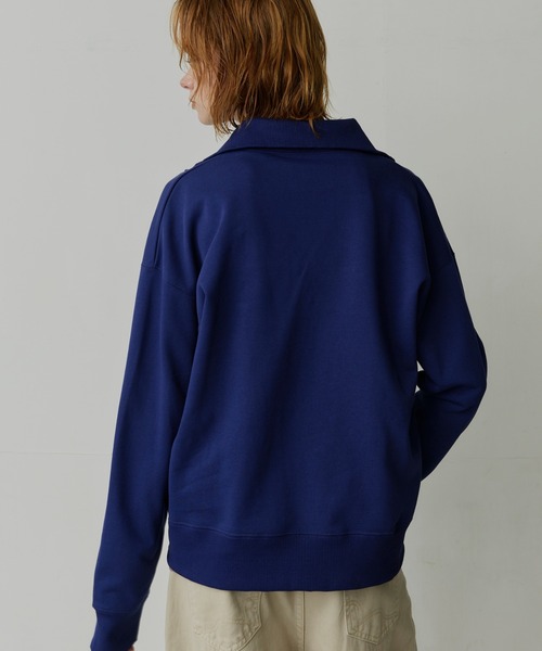 uchi.(ウチ)の「裏毛ロゴ刺繍ハーフジップスウェット(スウェット・レディース・アイボリー/ネイビー/ワインレッド・FREE)」の16枚目の写真