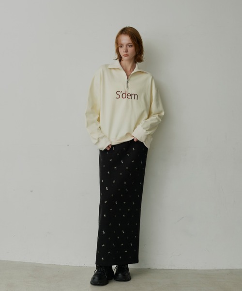uchi.(ウチ)の「裏毛ロゴ刺繍ハーフジップスウェット(スウェット・レディース・アイボリー/ネイビー/ワインレッド・FREE)」の21枚目の写真