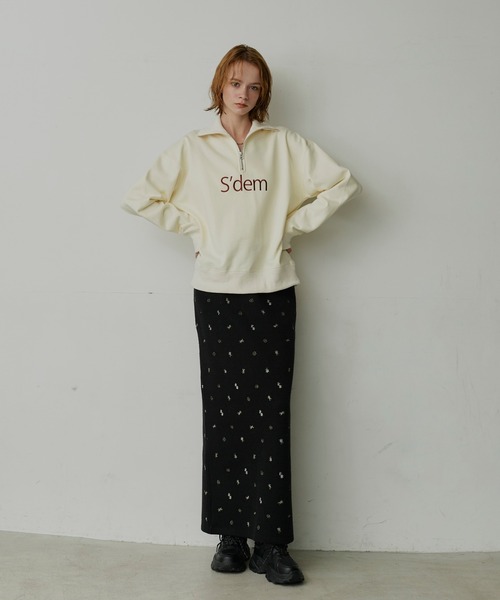 uchi.(ウチ)の「裏毛ロゴ刺繍ハーフジップスウェット(スウェット・レディース・アイボリー/ネイビー/ワインレッド・FREE)」の22枚目の写真