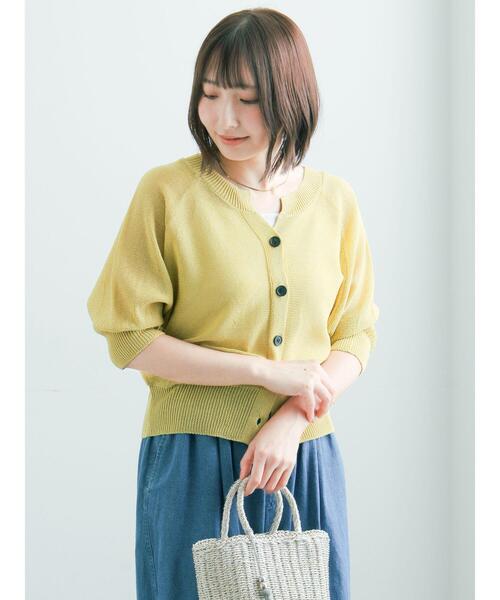 Te chichi(テチチ)の「【2WAY/マシンウォッシャブル】ペーパータッチハーフスリーブニット(ニット/セーター・レディース・ブラック/ベージュ/ブラウン/イエロー・F)」の19枚目の写真