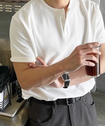 【NOWLE】スマートリラックス ヘンリーネック 半袖 Tシャツ / 無地 トップス