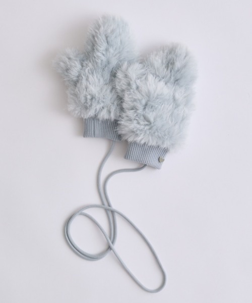 OLIVE des OLIVE(オリーブデオリーブ)の「Fluffy Fur Gloves(手袋・レディース・ブラック/サックスブルー/オフホワイト/ピンク・FREE)」の3枚目の写真